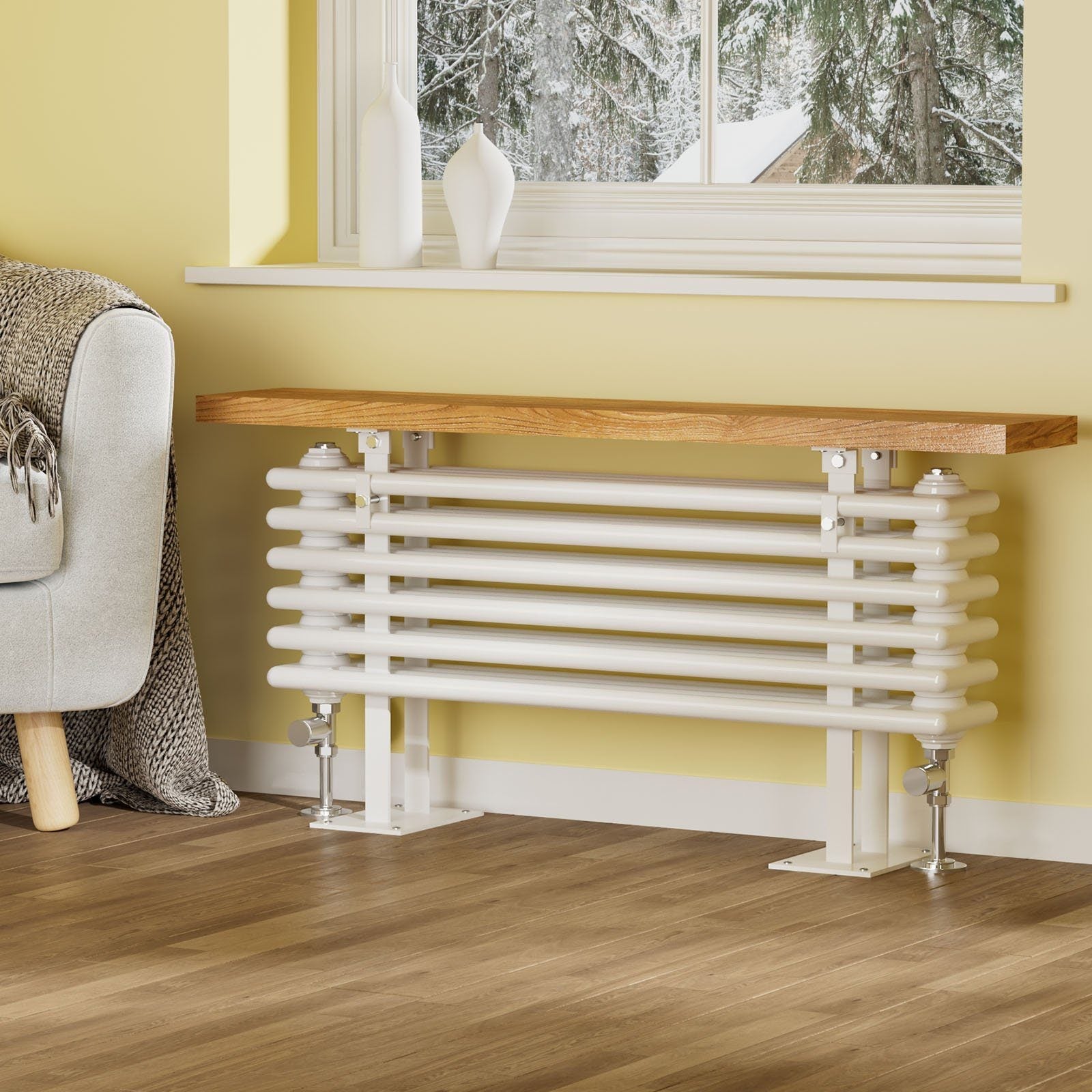 emke-radiateur-avec-banc-bois-48x100-cm-blanc image 2
