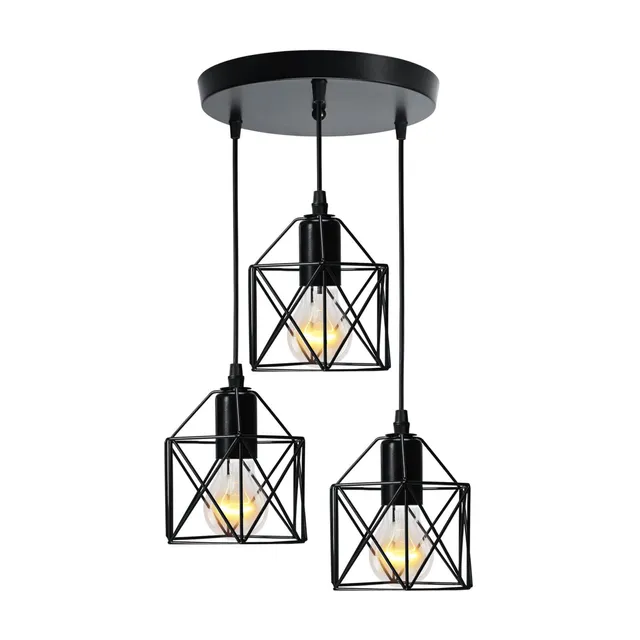 emke-l01bl-suspension-noire-3-lampes-e27 image 1