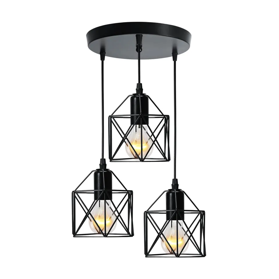 emke-l01bl-suspension-noire-3-lampes-e27 image 1