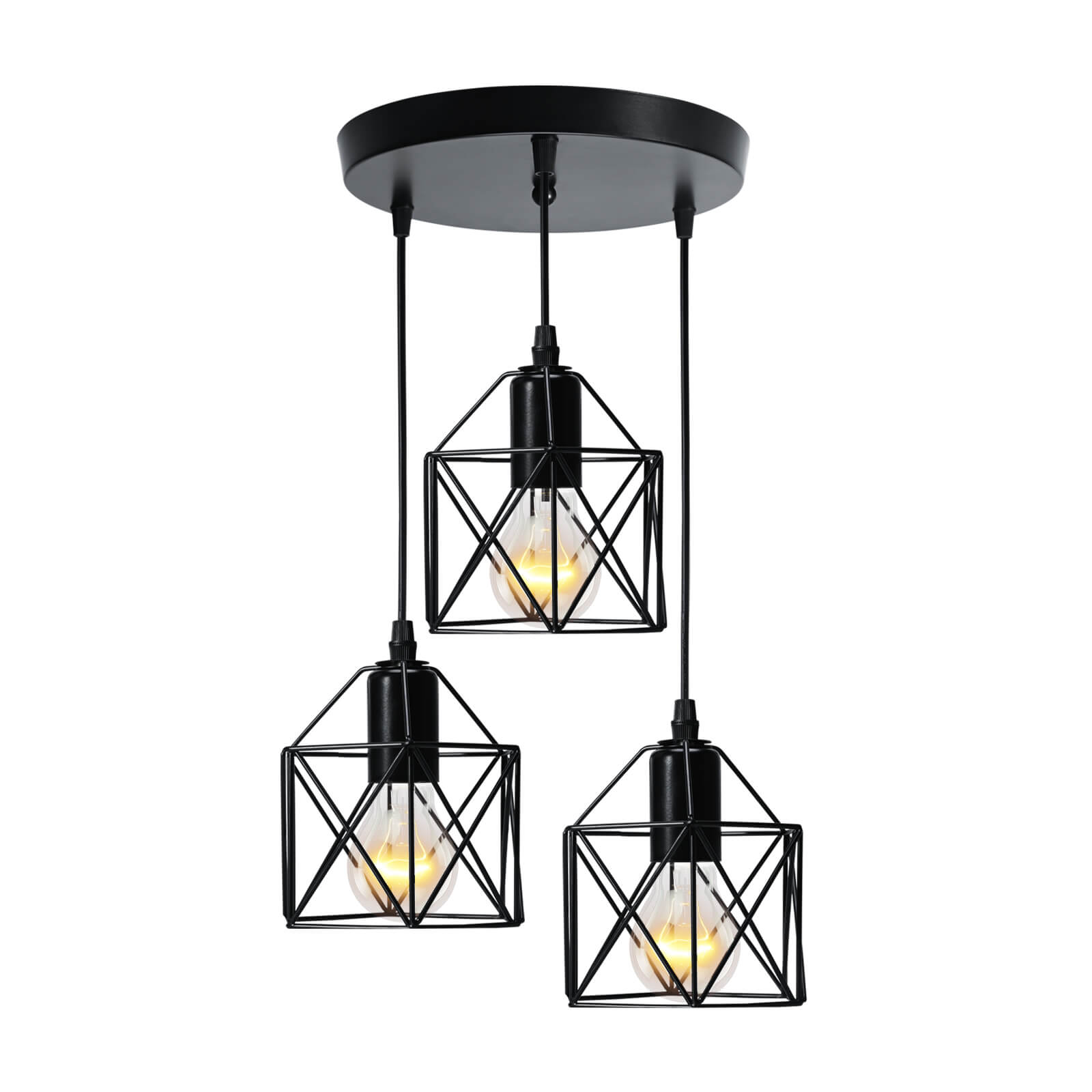 emke-l01bl-suspension-noire-3-lampes-e27 image 1