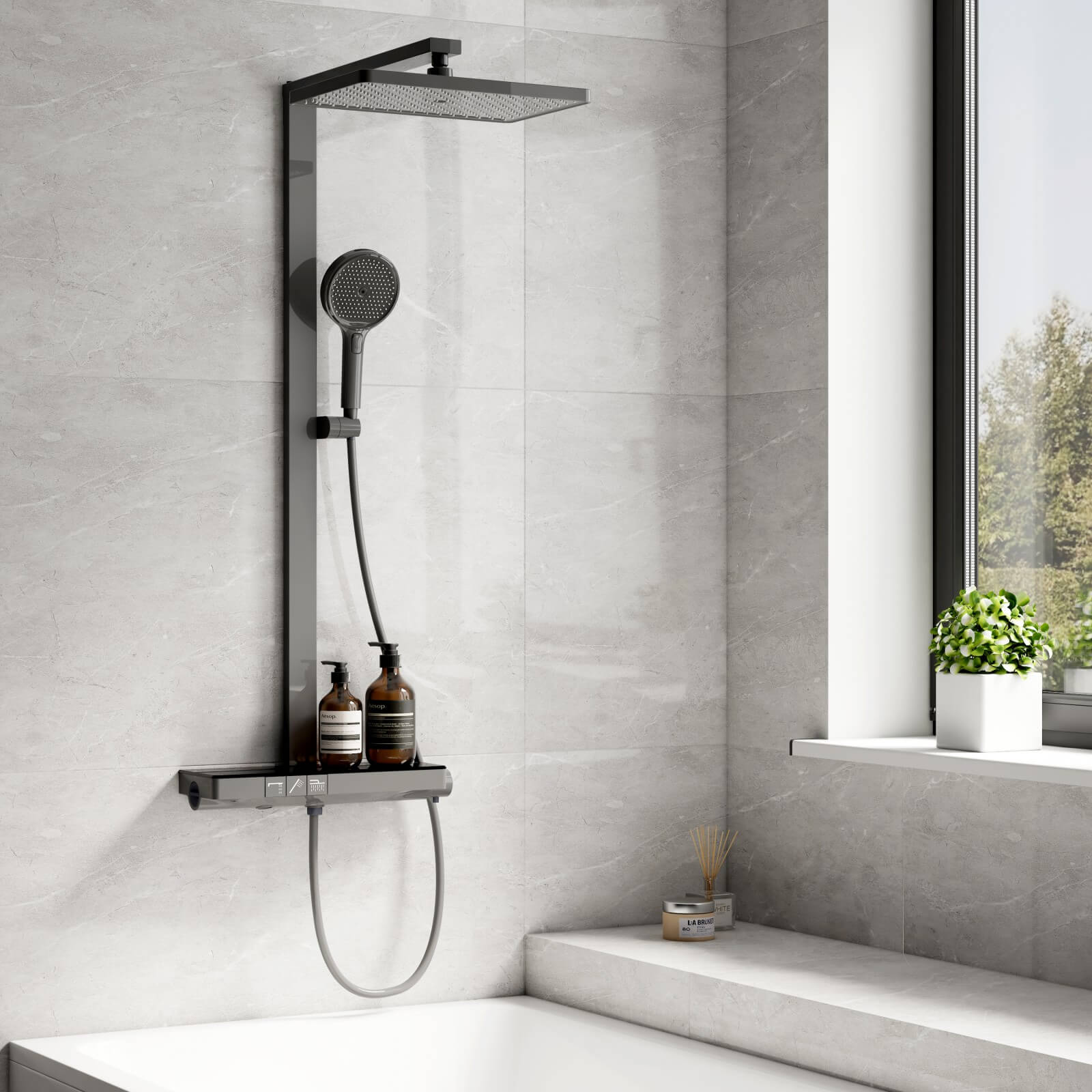 emke-f11-colonne-de-douche-thermostatique-anthracite-40-cm image 1