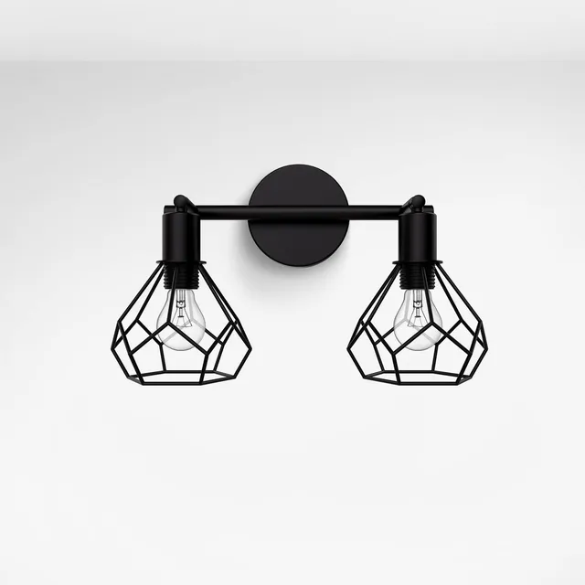 emke-l25a2bl-plafonnier-applique-noir-2-lampes image 1