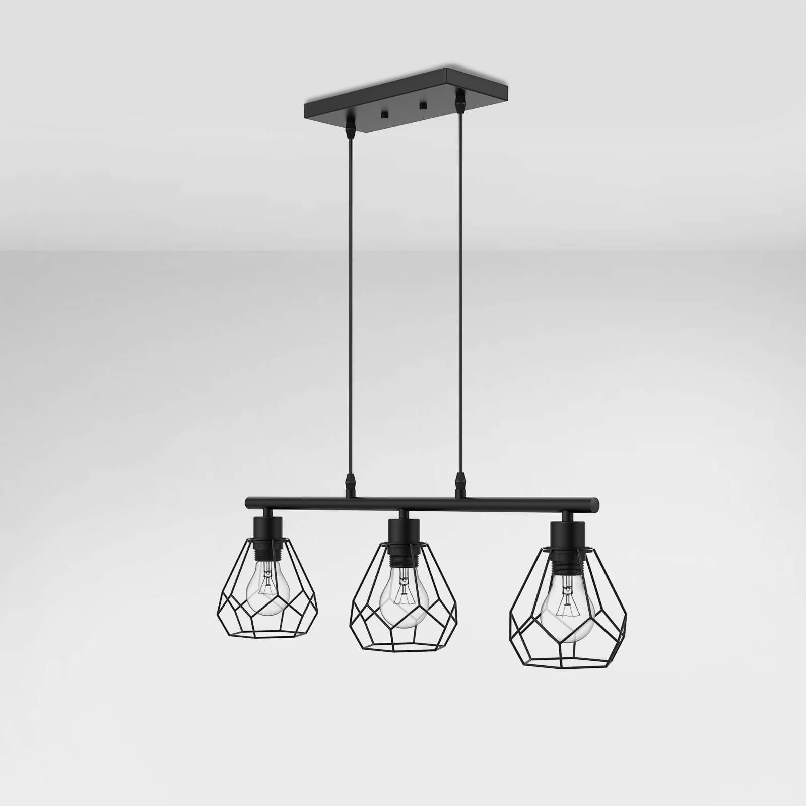 emke-l25b2bl-suspension-3-lampes-noire-e27-r-glable image 2