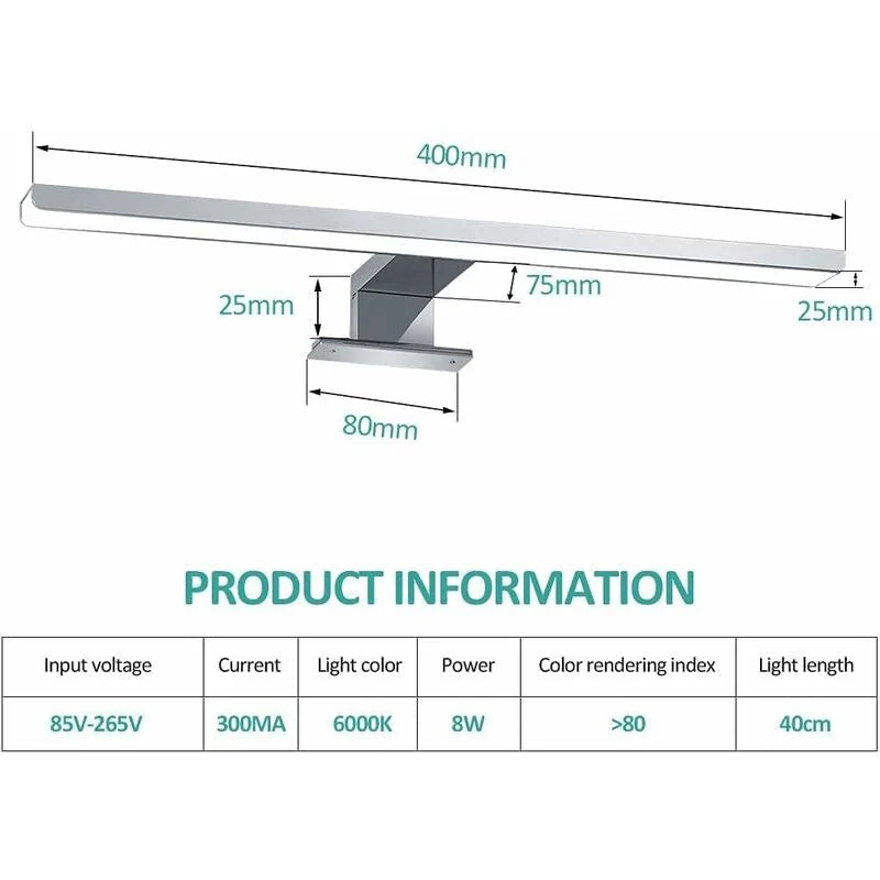 emke-luminaire-l08-lampe-miroir-led-noire-40-cm-6000k image 7