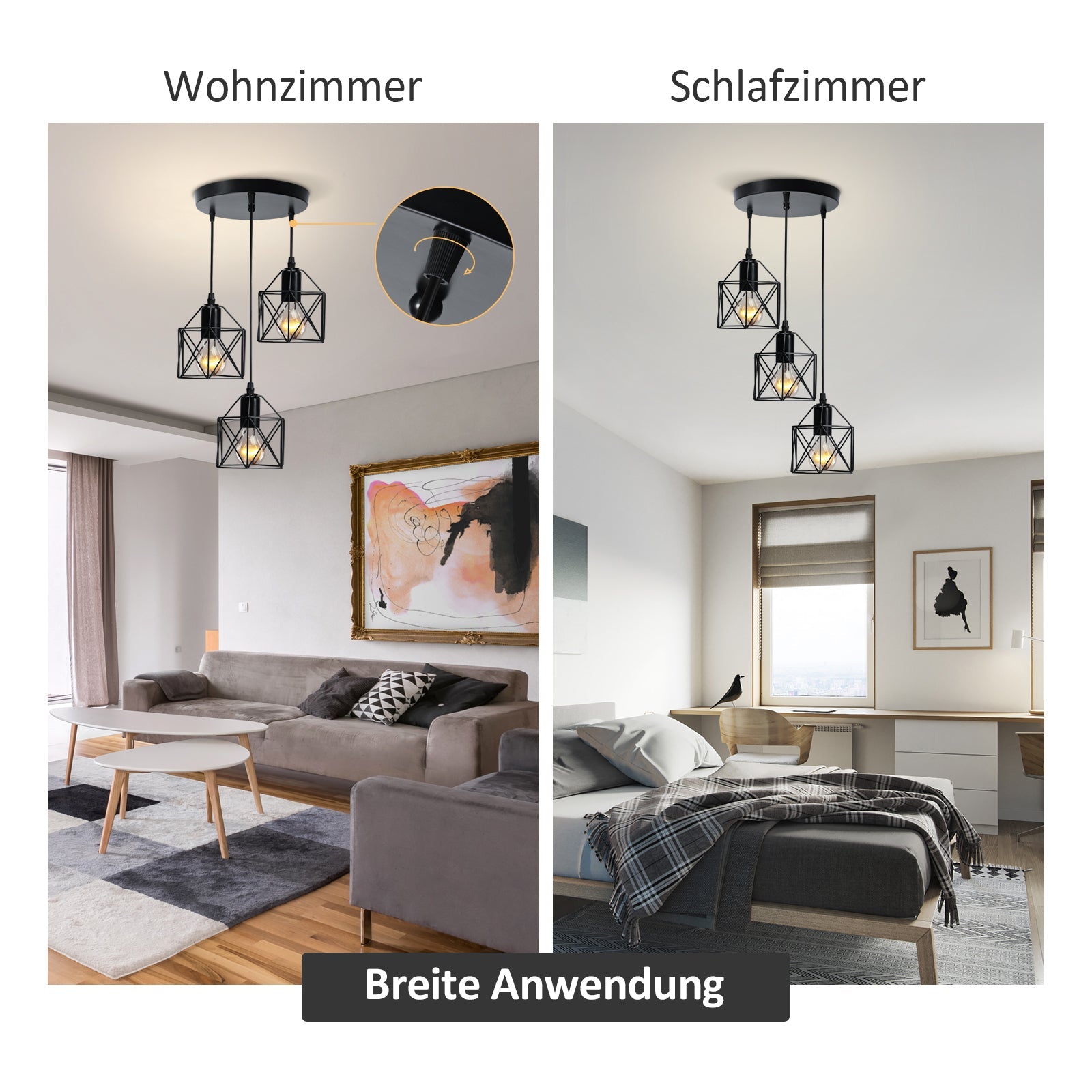 emke-l01bl-suspension-noire-3-lampes-e27 image 4