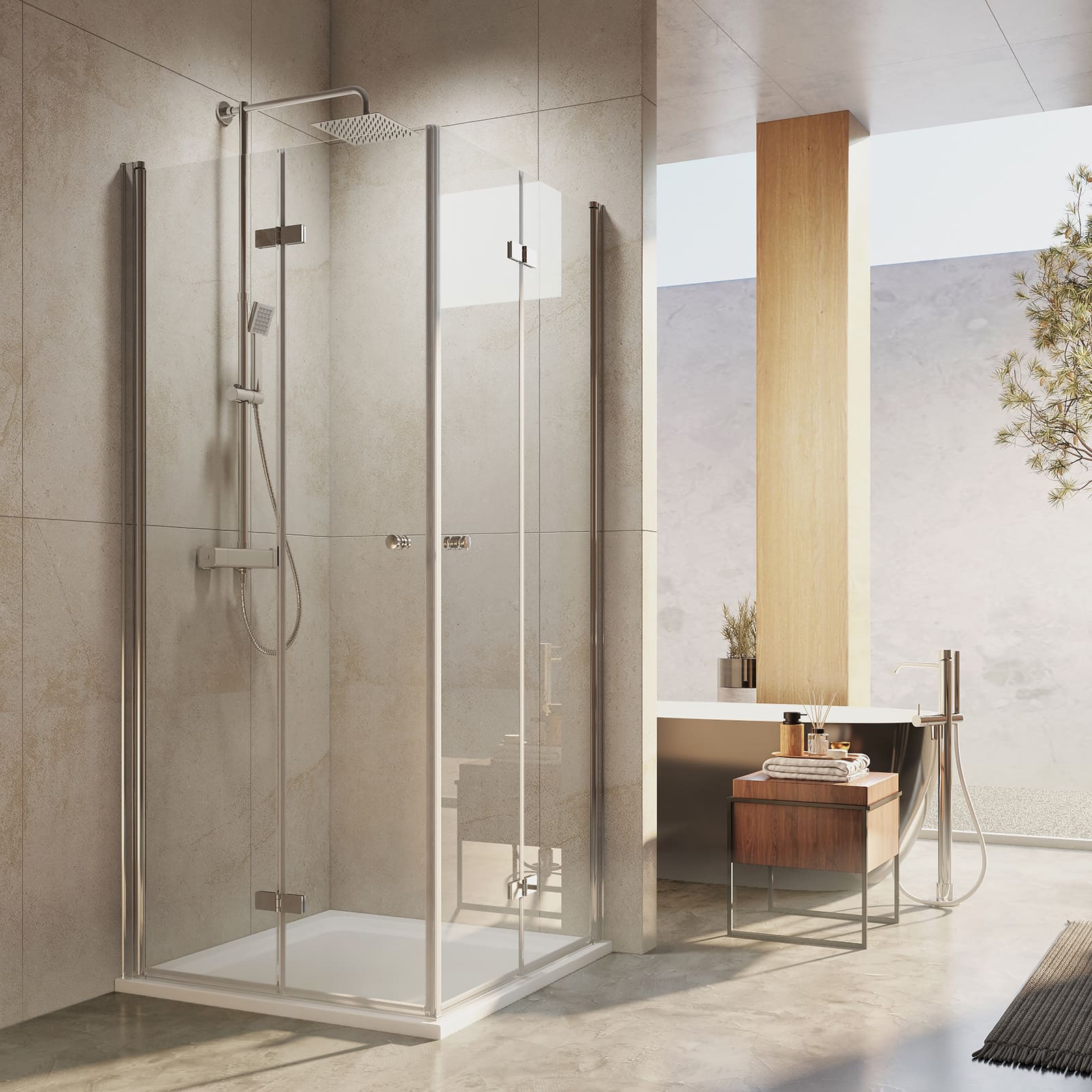 emke-cabine-de-douche-double-porte-pliante-90x185-cm image 1